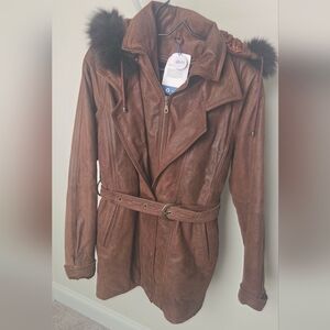 VINTAGE AUTHENTIC FENDI LEATHER FUR JACKET  Sz M